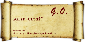 Gulik Ottó névjegykártya